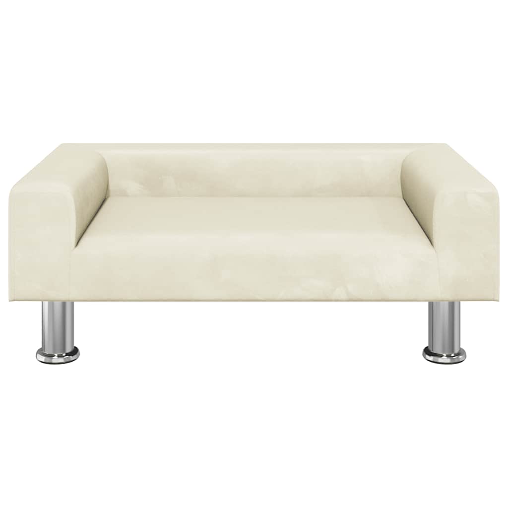 VidaXL Hondenmand 70x45x26,5 cm fluweel crèmekleurig