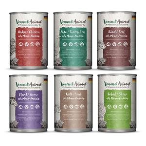 6x 400g Mix II Mixpack Venandi Animal nat kattenvoer