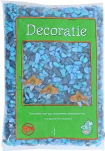 Zak a 1 kg glitter gravel mix blauw - Gebr de boon