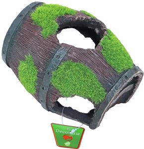 Boon Aquarium Ornament - Ton met Gaten en Mos 16x11.5cm - Duurzame Schuilplaats en Decor