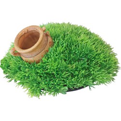 Plastic Green Moss met pot met uitstromer 21x9.5 cm - Gebr de boon