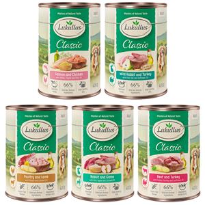 Proefmix Lukullus Naturkost Adult 6 x 400 g (5 soorten)
