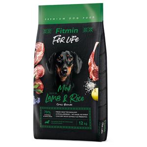 12kg Fitmin Dog For Life Mini, lam en rijst droog hondenvoer