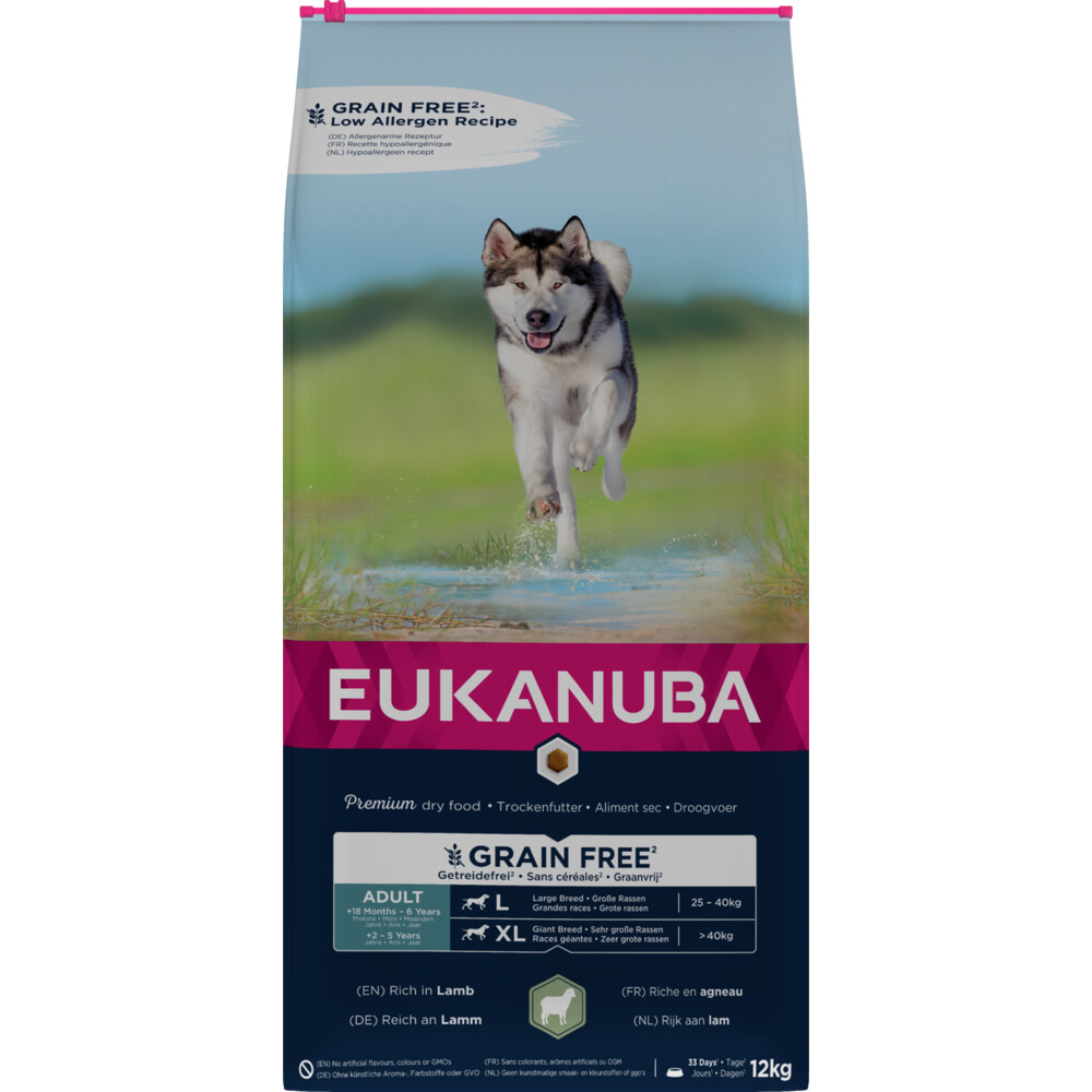Eukanuba 12kg Lam Grain Free Adult Large Breed  Hondenvoer