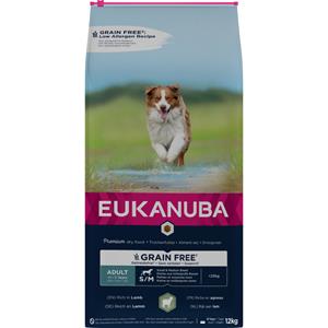 12kg Eukanuba Grain Free Adult Small & Medium Breed Lam droogvoer voor honden