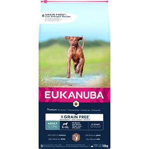 2x12kg Eukanuba Grain Free Adult Grote Honden Wildvoer droog