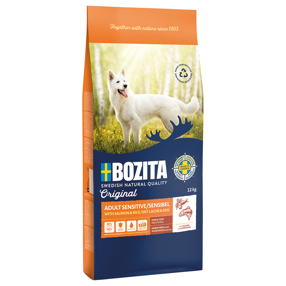 Bozita 12kg  Original Adult Sensitive Skin & Coat Hondenvoer Droog