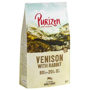 Purizon 12 kg + 1,8 kg gratis! - Graanvrij Hondenvoer - Wild met Konijn Adult (12 kg) + Single Meat Adult Zalm (6 x 300 g)