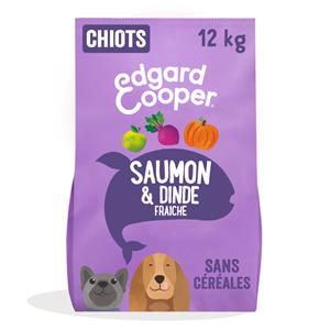 12kg Edgard & Cooper Puppy zalm, kalkoen graanvrij - Droog hondenvoer