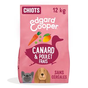 12kg Edgard & Cooper Puppy eend, kip graanvrij - Droog hondenvoer