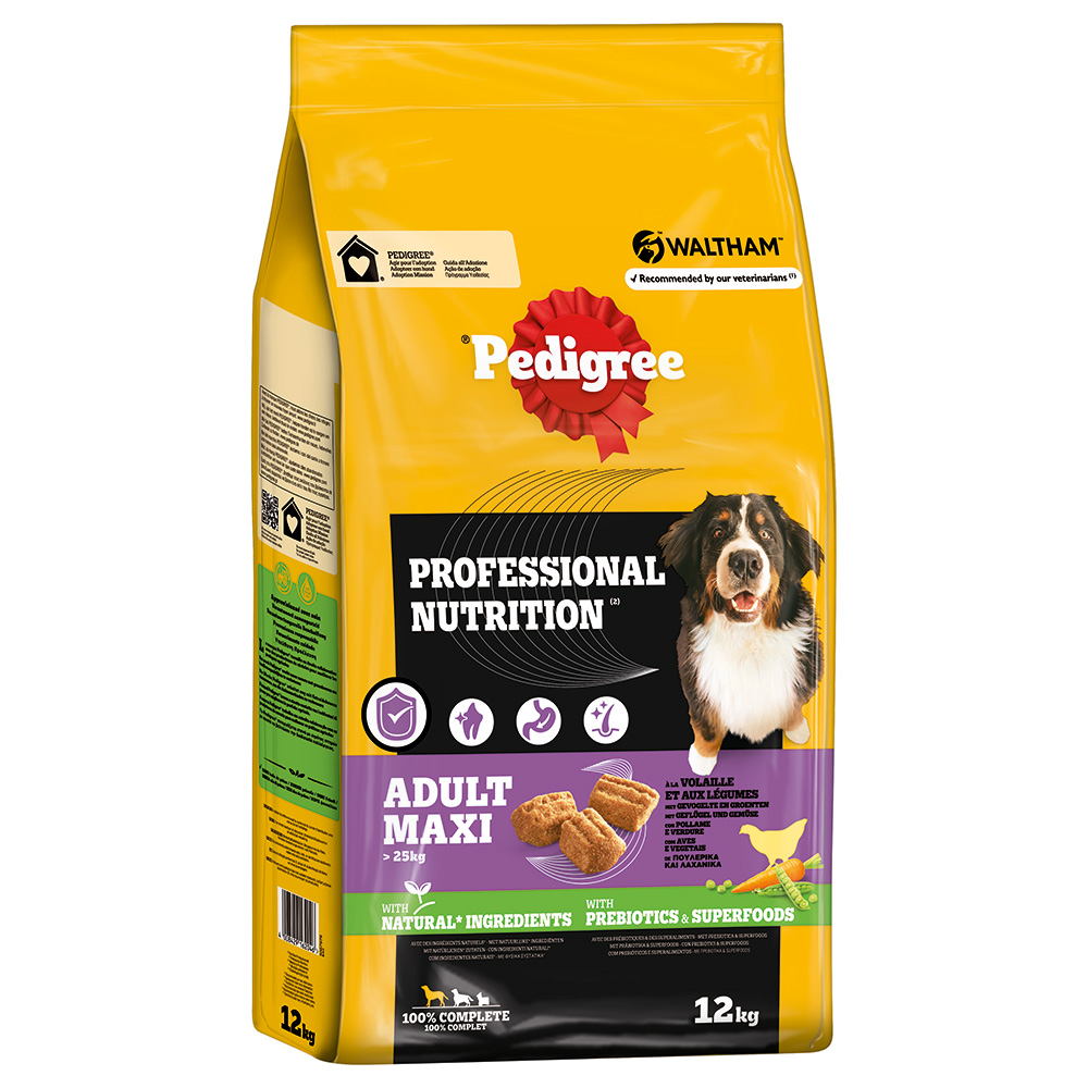 Pedigree 12 kg  Professional Nutrition Adult Maxi >25 kg met gevogelte & groente droogvoer voor honden