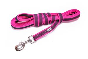 Julius-K9 C&G - Super-grip riem roze/grijs 20mm/5.0m met handvat