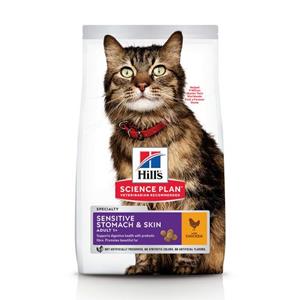 Hill's Adult Sensitive Stomach & Skin met kip kattenvoer 2 x 7 kg