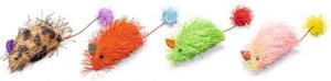 Beeztees Langharige Muis - Kattenspeelgoed - Regenboog - 6,5x3,5x3 cm
