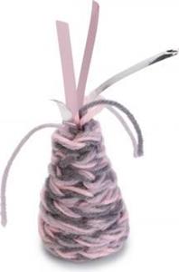 Beeztees Hoorntje Mara - Kattenspeelgoed - Wol - Grijs"Roze - 7x4x3 cm