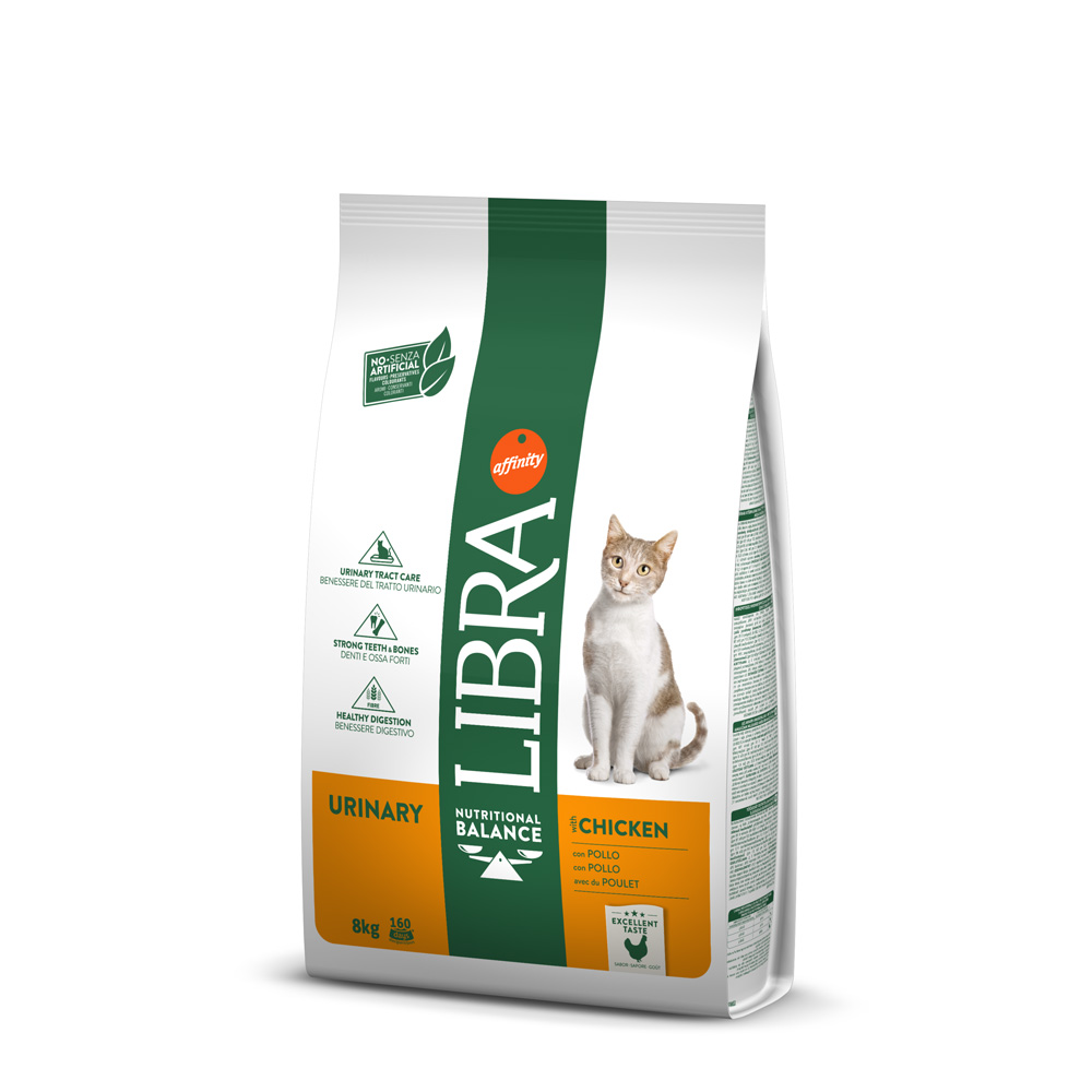 Affinity Libra Dubbelpak: 2x8kg Libra Cat Adult Urinary Droog kippenvoer voor katten