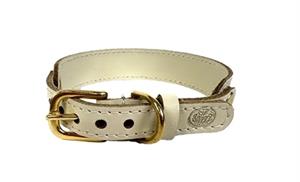 Sazzz halsband hond sweetie classic leer creme