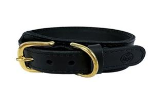 Sazzz halsband hond pioneer leer zwart