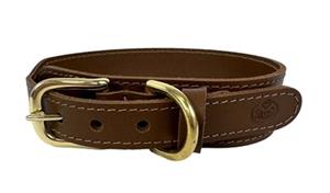 Sazzz halsband hond pioneer classic leer zadel bruin