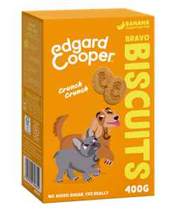 Edgard&Cooper Edgard & Cooper Bravo Biscuits Banaan&Pindakaas hond 400 gram
