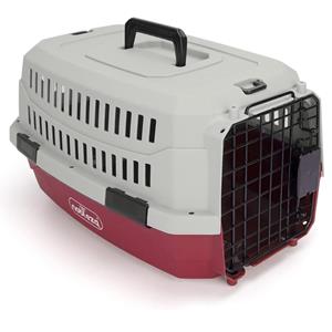 nobleza Reismand - Voor hond en kat - Kunststof met metalen deur - 68x48x42 cm - Rood