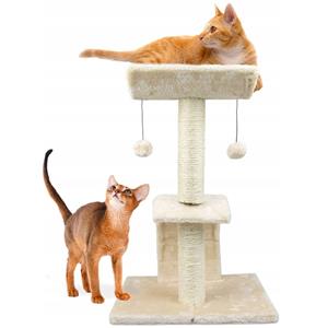 nobleza Katten krabpaal met krabplank beige 60 cm