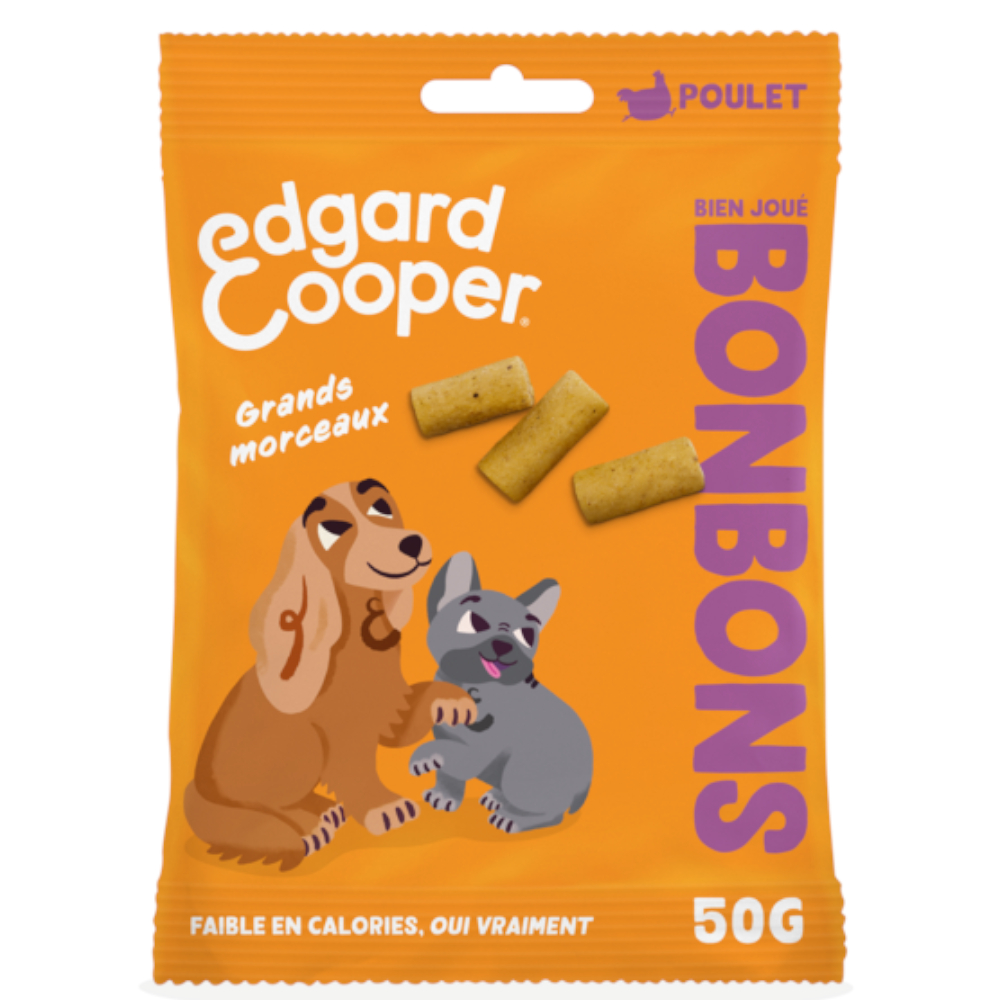 50g Edgard & Cooper Hondensnacks Dog Bites Large Kip