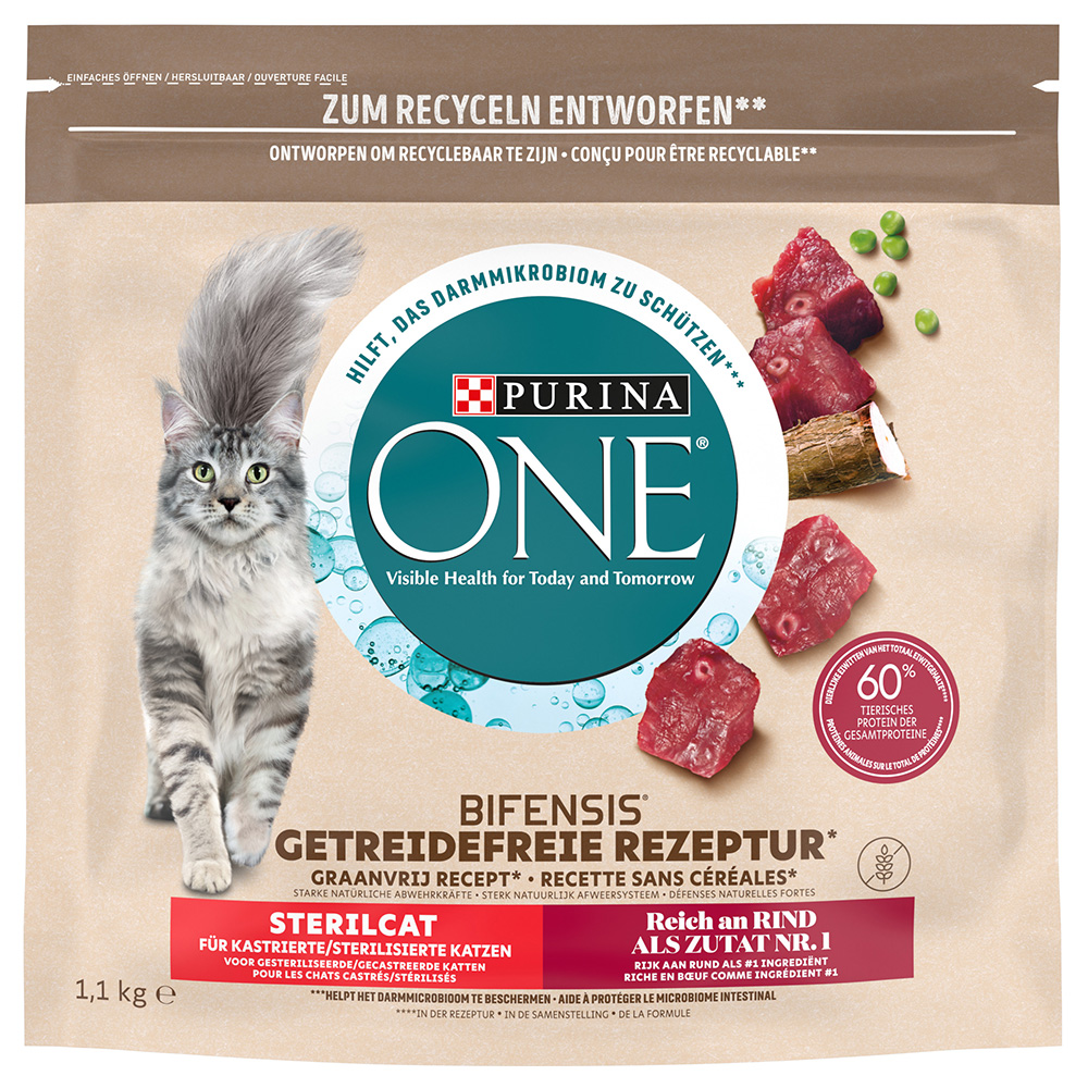Purina One Grain Free Sterilized Rund Kattenvoer - 1,1 kg