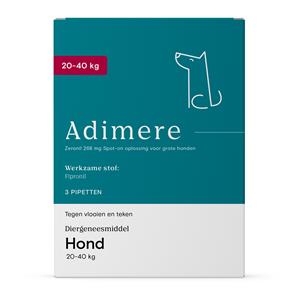 Adimere tegen vlooien en teken - hond (20-40 kg) - 6 pipetten
