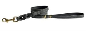 Sazzz hondenriem passion braided leer zwart