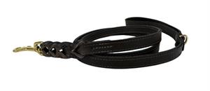 Sazzz Leren Hondenriem Passion Braided Classic Donker Bruin 135x1,5 cm