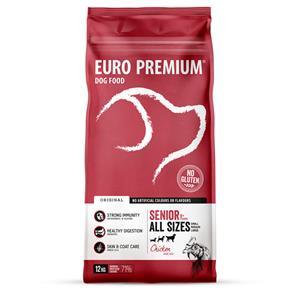 Euro Premium Senior 8+ Chicken & Rice hondenvoer 12 kg