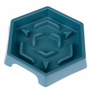TIAKI Langzaam Voerbakje Blauw Zeshoek 450ml Hond