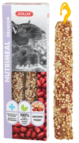 ZOLUX nutrimeal stick rat / muis pinda (125 GR 2 ST)