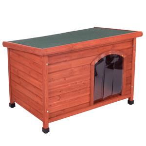 Zooplus Exclusive  M: B 104 x D 66 x H 70 cm - Woody Platdak-Hondenhok met Kunststof Deur