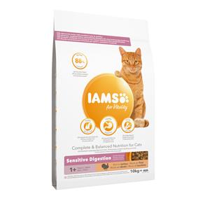 10kg Sensitive Digestion Adult & Senior Kalkoen IAMS for Vitality Kattenvoer