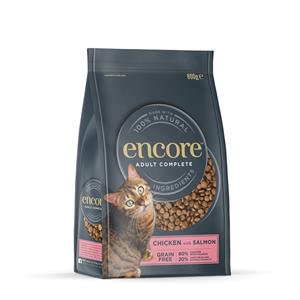2x800g Encore Cat kip met zalm droogvoer voor katten