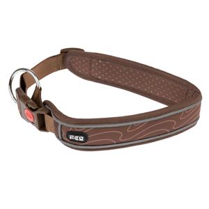 TIAKI Halsband Soft & Safe, bruin - Maat M: 45 - 55 cm Halsomvang, B 40 mm