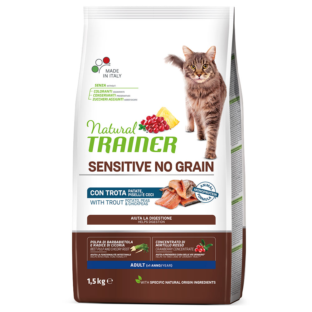 Trainer Natural Cat 1,5kg Forel No Grain Natural Trainer droogvoer voor katten
