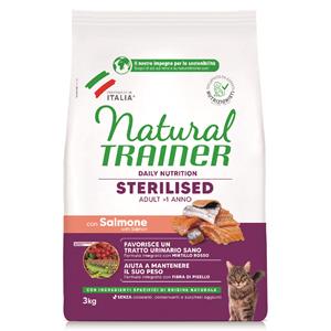 Trainer Natural Cat 3 kg Sterilised Salmon Natural Trainer Droog kattenvoer