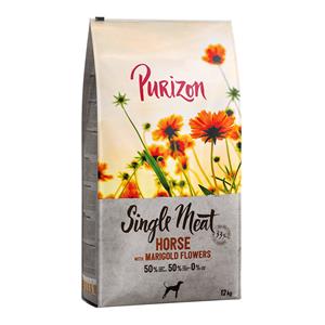 Voordeelpakket: 2 x 12 kg Purizon Hondenvoer - Single Meat Adult Paard met Zoete Aardappel en Goudsbloesem - Graanvrij