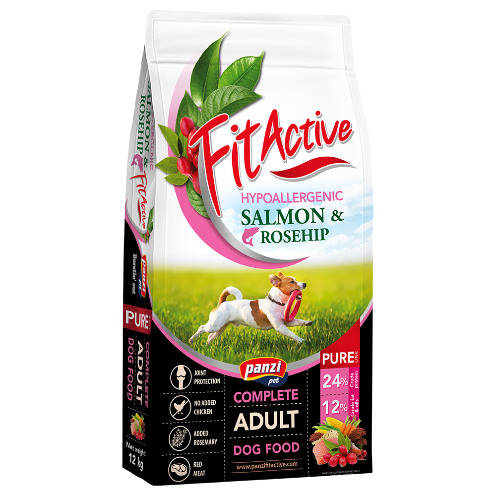 12 kg FitActive Pure Hypoallergenic Zalm & Rozenbottel hondenvoer droog