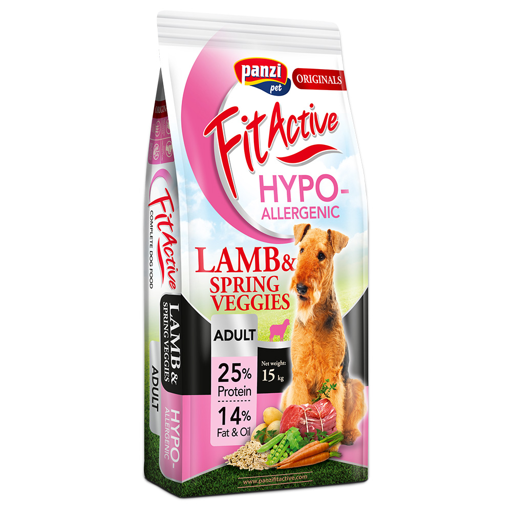 2x 15 kg FitActive Originals Adult Hypoallergenic Lam hondenvoer droog