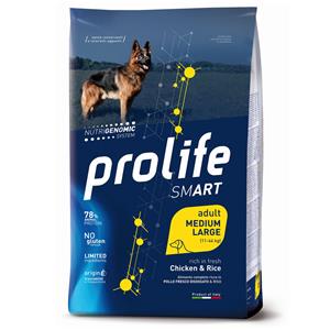 Prolife 12kg Kip & Rijst Smart Adult Middelgroot/ Groot Ras  Droge Honden