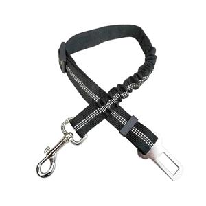 Nobleza Hondengordel - Zwart - Elastisch - lengte verstelbaar - Breedte 2,5 cm