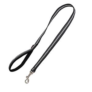 jackandvanilla Jack and Vanilla Hondenriem - Zwart - Gevoerd handvat - Reflecterend - Lengte 100 cm