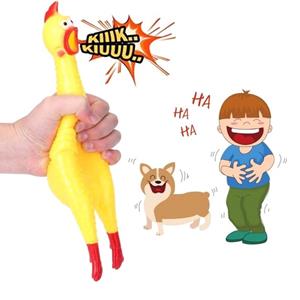 nobleza Hondenspeelgoed schreeuwende kip 16 cm