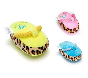 nobleza Honden piepspeelgoed pluche slipper met touw