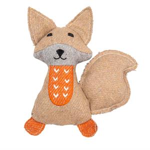 jackandvanilla Jack and Vanilla Hondenspeelgoed - Knuffel met piep en knisper - Gerecycled - Vos - 22 cm