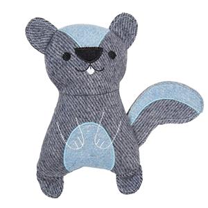 jackandvanilla Jack and Vanilla Hondenspeelgoed - Knuffel met piep - Gerecycled wol - Bever - 23 cm